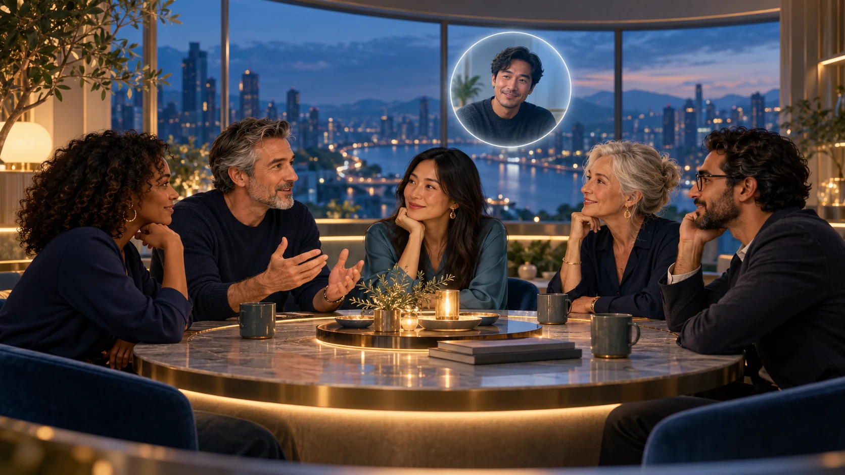 Des adultes participent à une discussion autour d’une table.