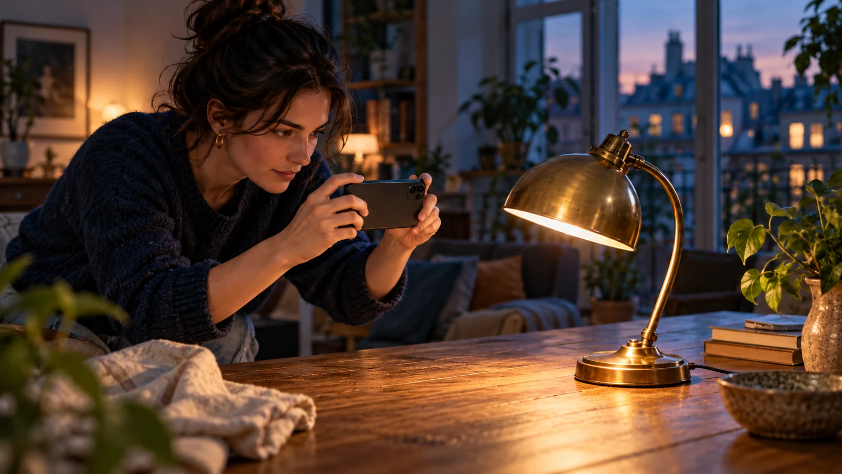Une personne photographie un objet pour préparer une annonce.